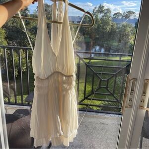 Elegant White Halter Romper Dress